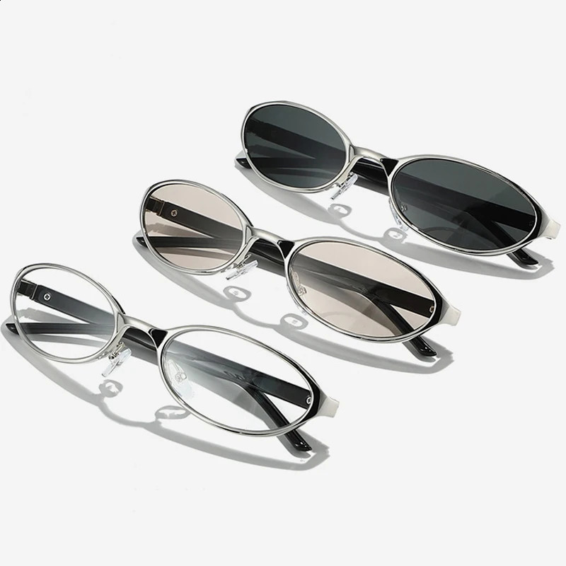 Vintage Oval Sunglasses for Women Men Retro 90s Y2K Small Metal Frame Sun Glasses Trendy Narrow Slim UV400 Protection Shades 260626 - view 5