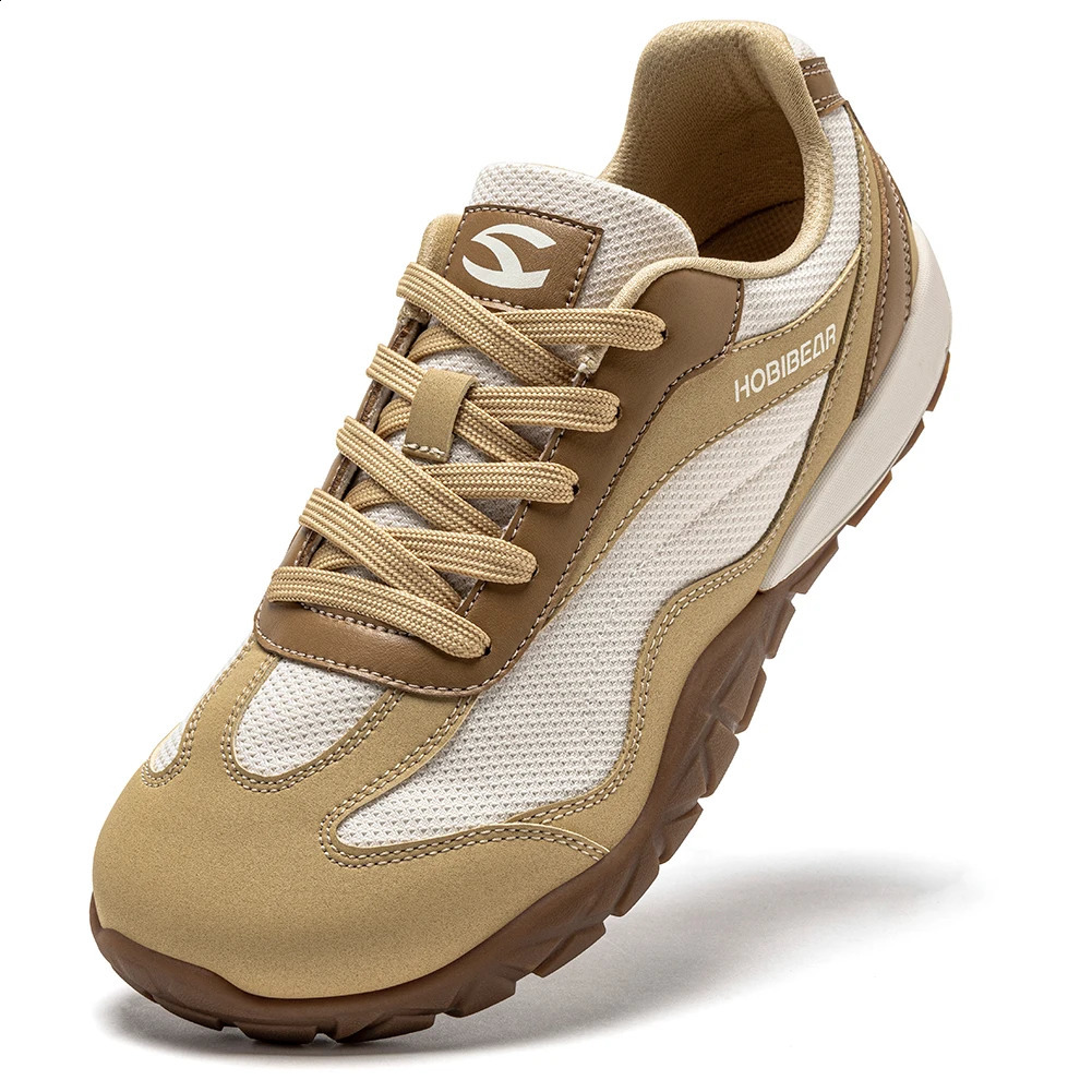 HOBIBEAR Barefoot Hiking Shoes Unisex Wide Width Trail Running Sneakers Zero Drop Artificial Leather Retro Walking Shoes 260626