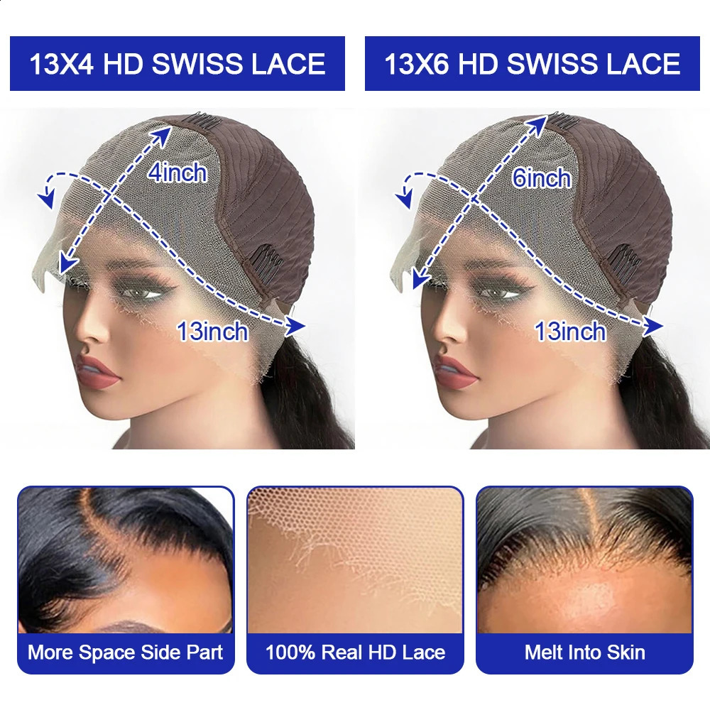 250 Deep Wave 13x6 HD Lace Frontal Wig Short Bob Wigs Glueless Human Hair Water Wave Curly Transparent Lace Front Wig For Women 260625 - view 7