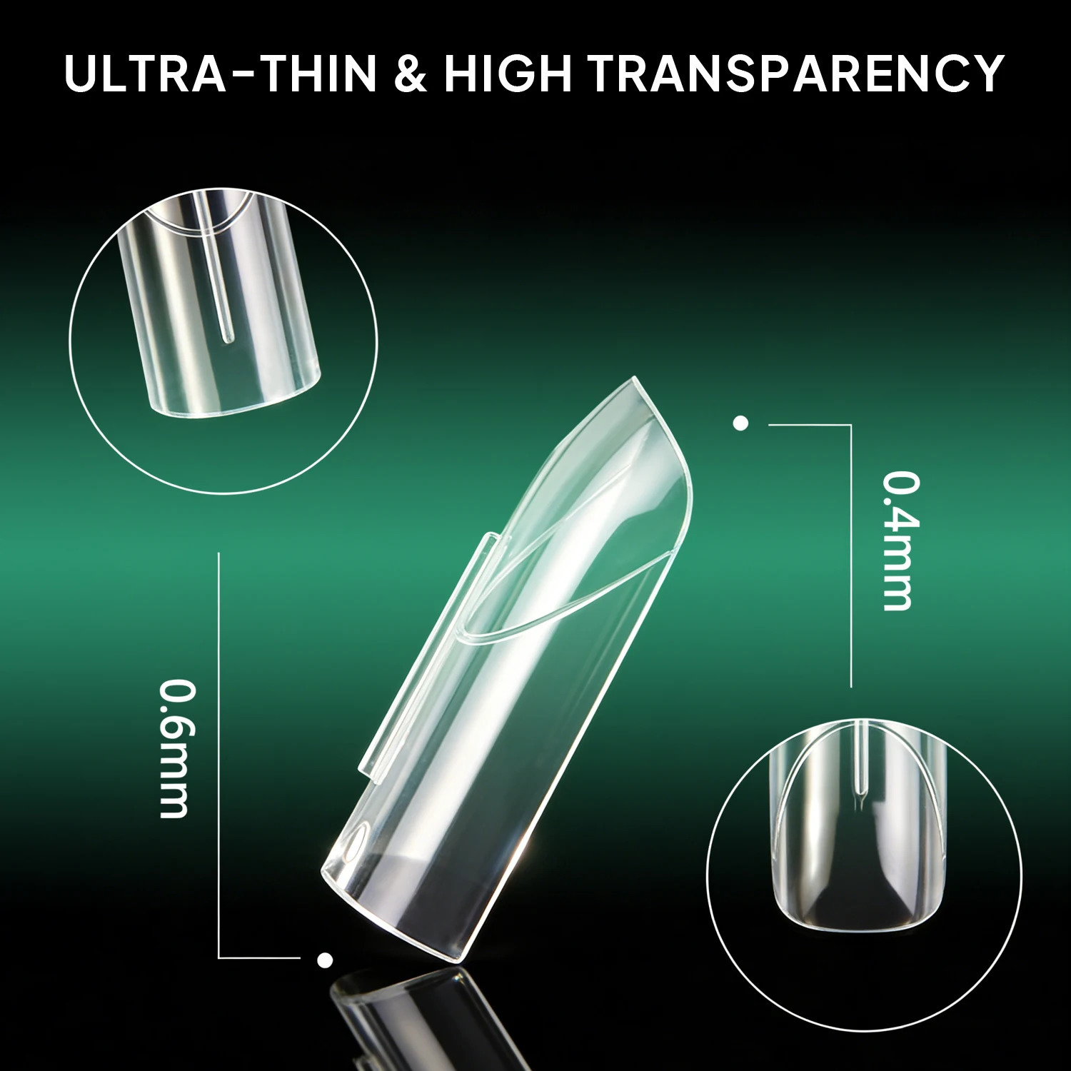Nailpop French Tip Nail Forms Dual System Clear Acrylic Nail Extension Mold Square Ballet Shape 14 Sizes DIY Nail Art 140Pcs 260626 - view 3