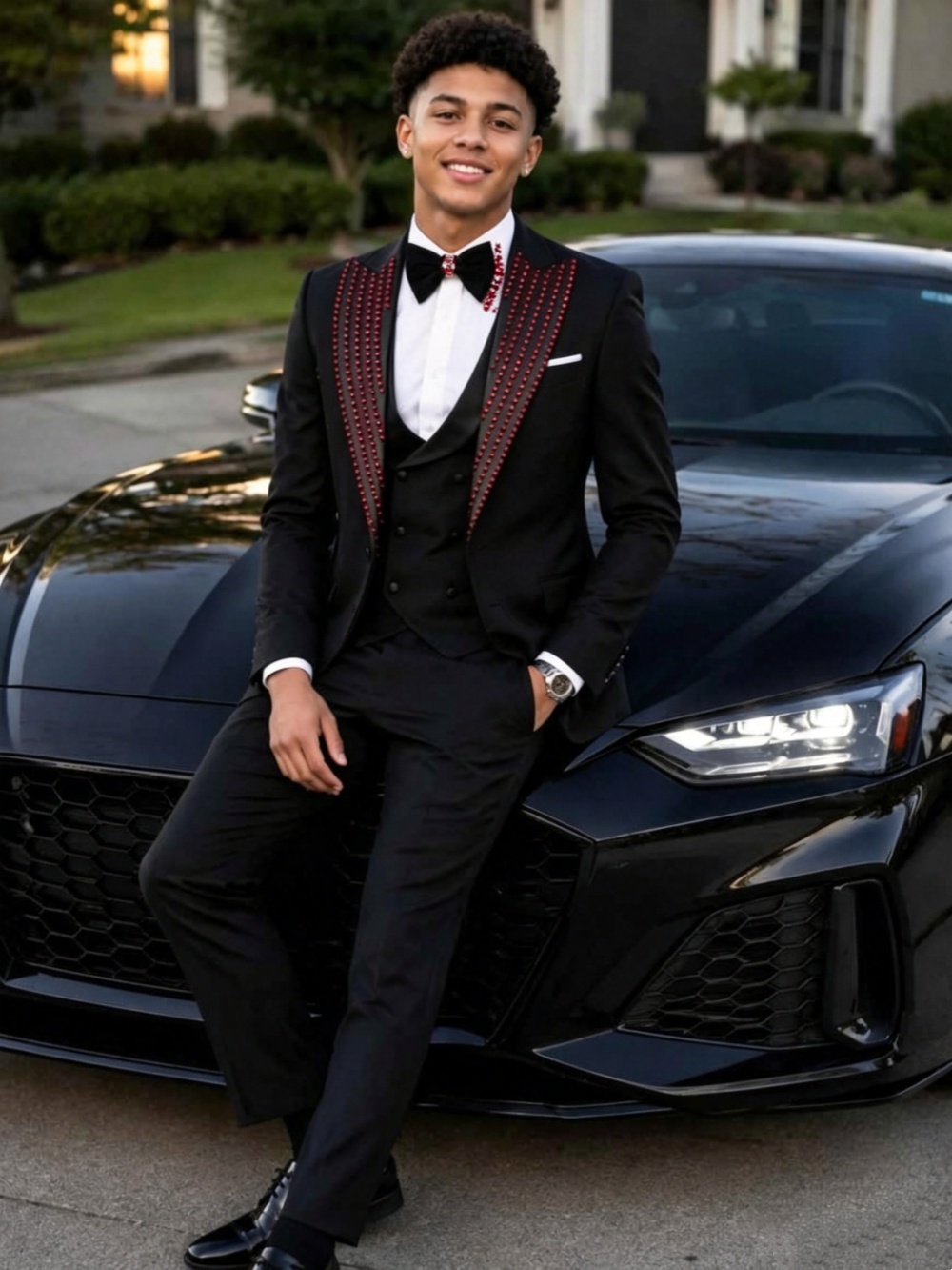 Stylish Wedding Tuxedos Slim Fit Beaded 2 Piece Set Men Suit Luxury Peaked Lapel Jacket Pants Groom Evening Blazers Customized - view 3