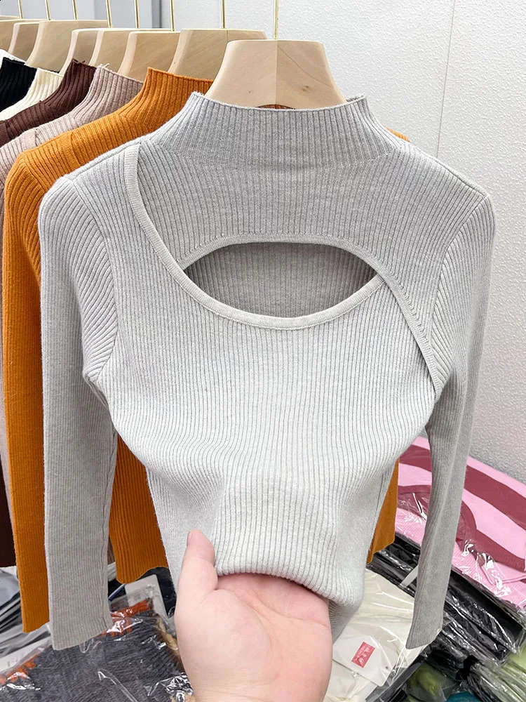 2026 Autumn Winter Sexy Hollow Out Women Sweaters Tops Slim Vintage Jumper Soft Warm Pull Female Casual Pullover Knitted Sweater 260626 - view 4