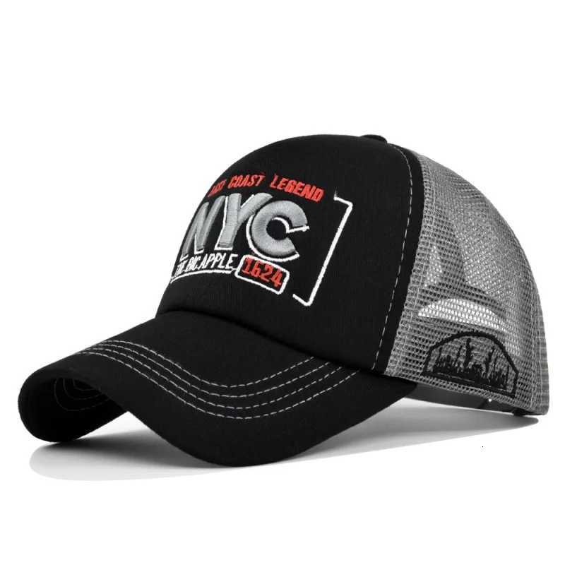 Men New Embroidery Style 3D Women Baseball NYC Mesh Breathable Sunshade SnapPatchwork Couples Travel Sun Visor Hats M260626 - view 6