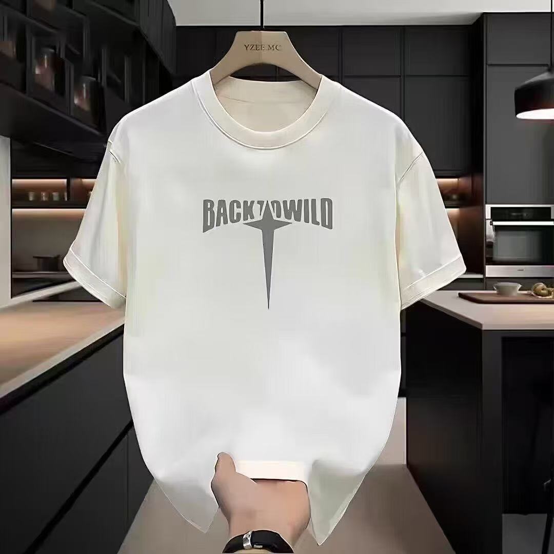 Short Sleeve T-Shirt For Men, Summer Design, Round Neck, Versatile Half-Sleeve Top, Heavyweight Pure Cotton - view 3