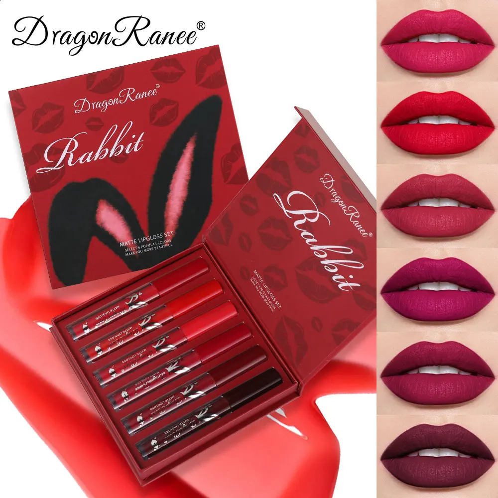 6-Piece Lip Gloss Set Velvet Matte Lip Gloss Waterproof and Sweat-Proof Lipstick Non-Stick Cup Matte Lipstick Holiday Gift Set 260626 - view 1