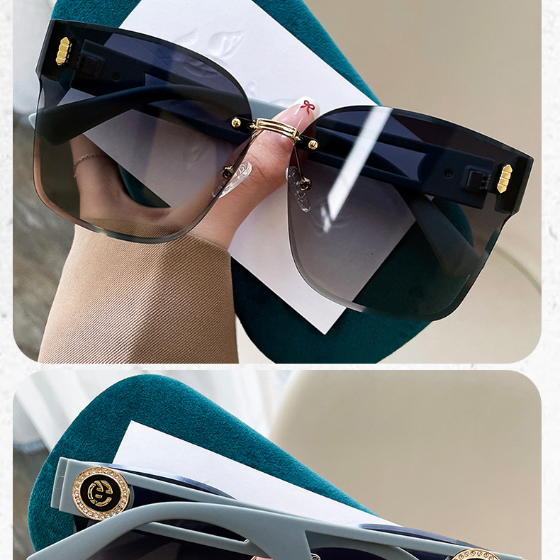 2026 New Designer Niche Luxury Personality Trend Casual Versatile Frameless Cut Edge Gradient Color High-quality Sunglasses Sunshade Women's Sung - view 7