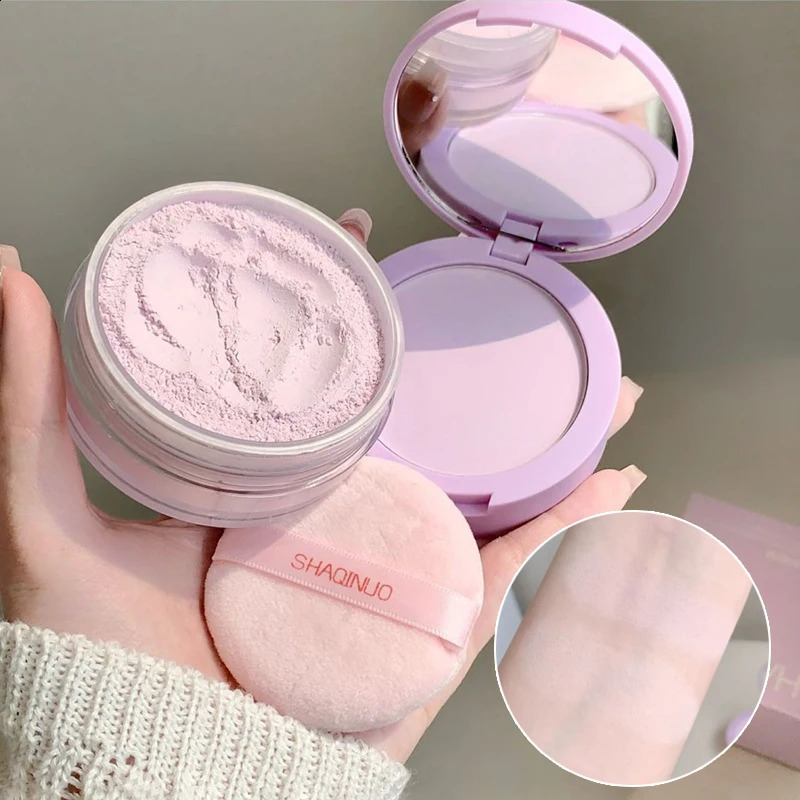 Rose Pink Makeup Loose Powder 2-in-1 Setting Powder Waterproof Oil Control Lavender Purple Transparent Pressed Powder Concealer 260625 - view 6