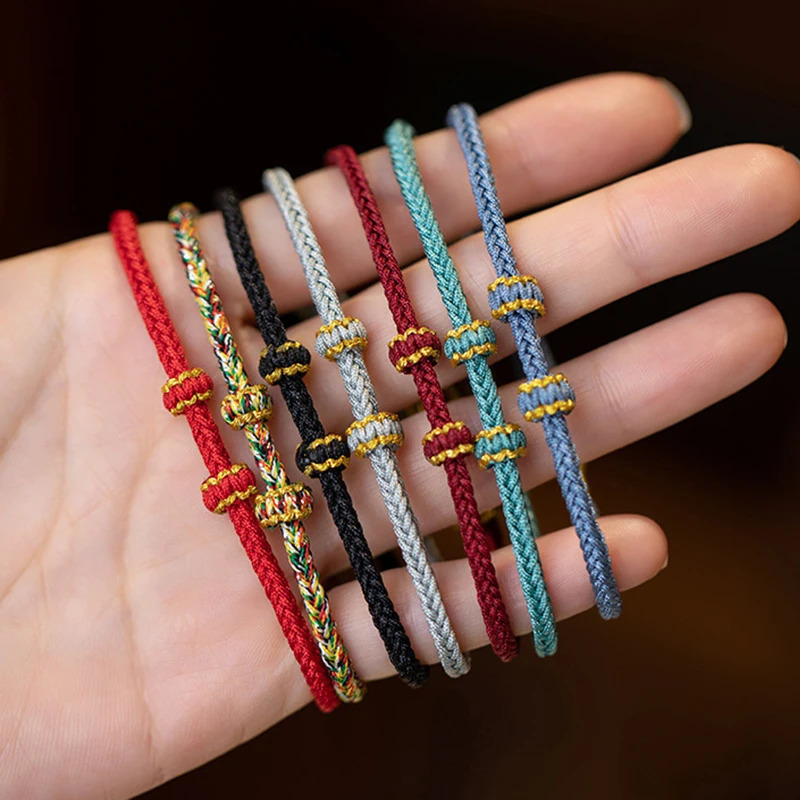 24cm Hand Woven Size Adjust DIY Red String Bracelets Adult Child Vintage Lucky Rope Bracelet Bangles Gift For Friends 260617 - view 3