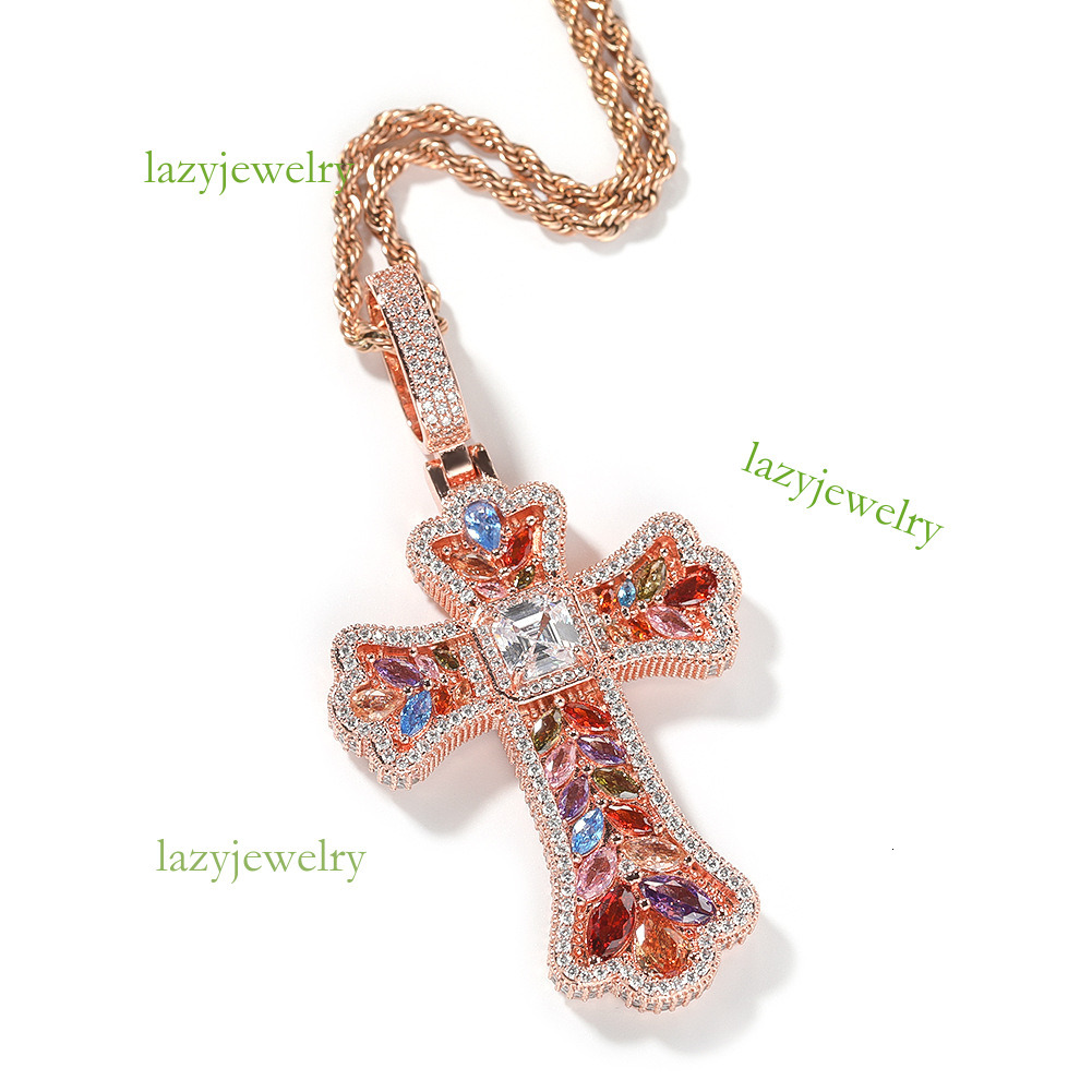 VVS Moissanite diamond-encrusted Cross Wheat Pendant s925 Silver Hip Hop Custom necklace 14k gold accessories - view 8