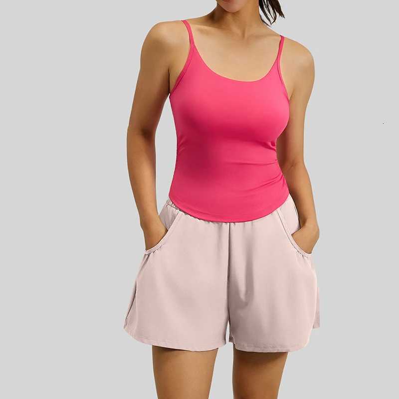Sets Matching Womens Fixed Pilates Built-In Bra Pads Tank Top with Pockets Loose Workout Shorts High Stretch 2 Piece Yoga Sets M260626 - view 3
