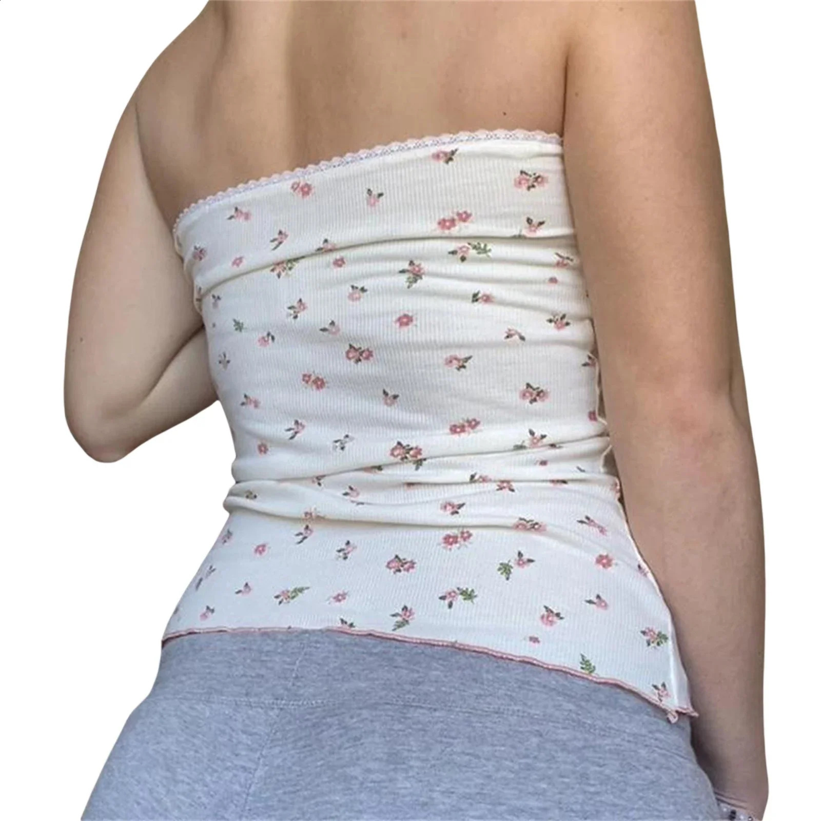 Women Casual Tube Top Strapless Backless Flower Print Summer Ladies Vest for Club Party 260616 - view 5