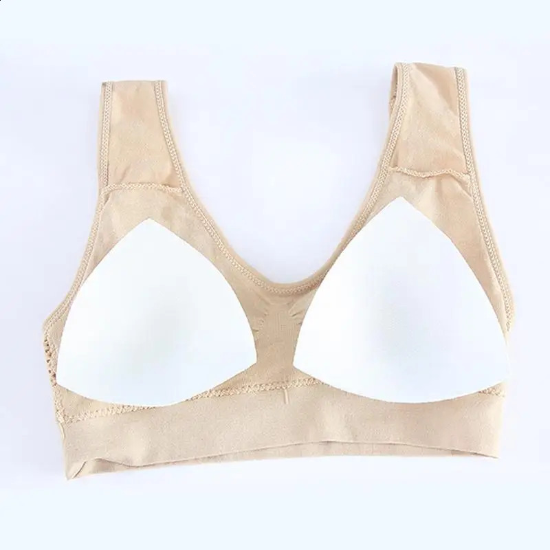 3PCSlot Hollow out Breathable Sports Bra With Pad Plus Size Seamless Vest For Women Active Wirefree Brassiere Push Up S6XL 260626 - view 6