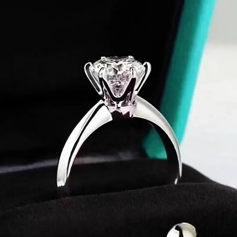 Solitaire ring 925 Sterling silver 1ct cz Engagement Wedding Band Rings for women Bridal Statement Party Jewelry260624 - view 6