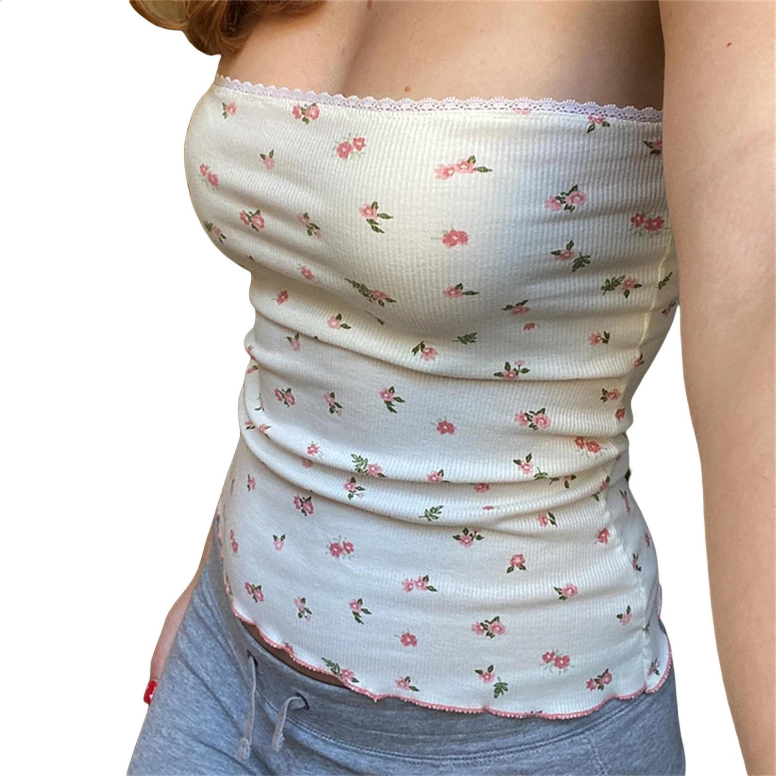Women Casual Tube Top Strapless Backless Flower Print Summer Ladies Vest for Club Party 260616 - view 3