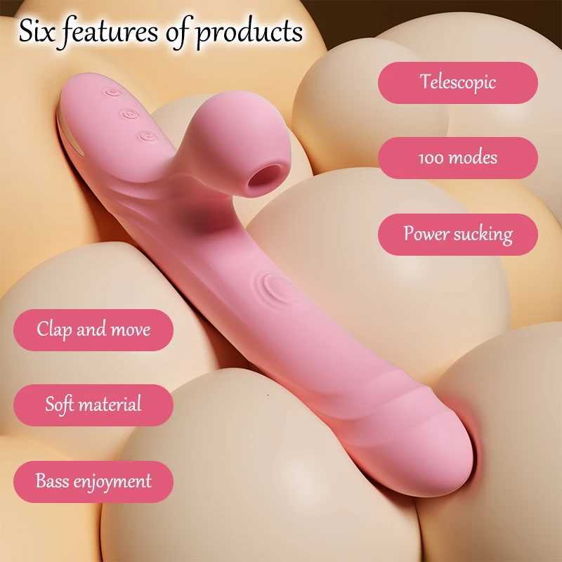 3-in-1 Vibrator Sex Toys Woman Telescopic Thrust Dildo Clitoral Sucking Vibrator G-Spot Stimulation USB Rechargeable Adult Sex M260626 - view 7