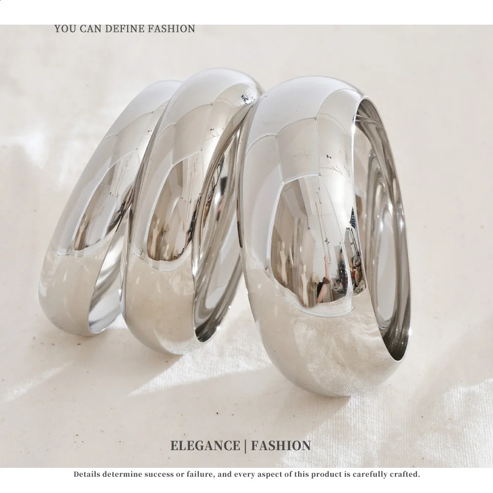 NiNice Stainless Steel Bracelet with Smooth and Fashionable n Personalized Heavy Industry and Simple Jewelry Gift260624 - view 3