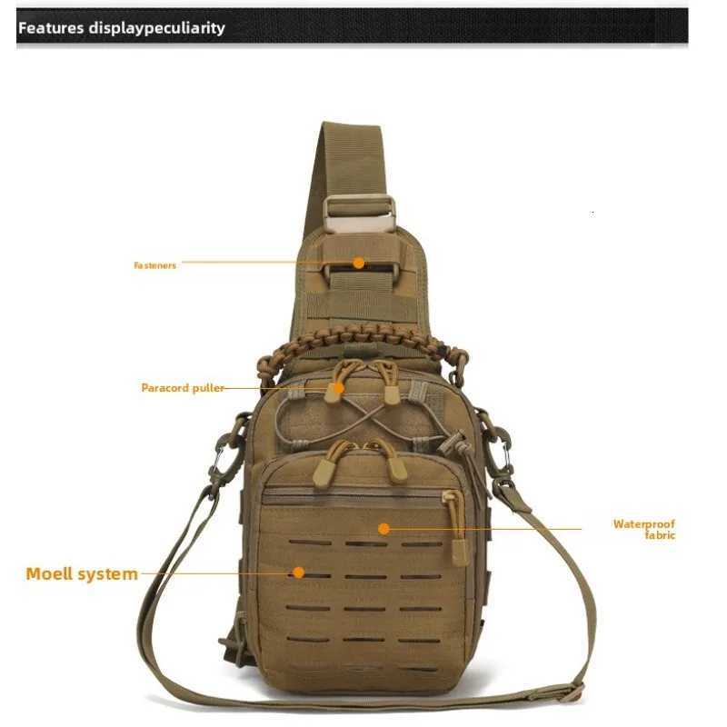 bag laser perforated bag tactical cycling bag camouflage outdoor sports small chest bag single shoulder crossbody bag M260626 - view 4