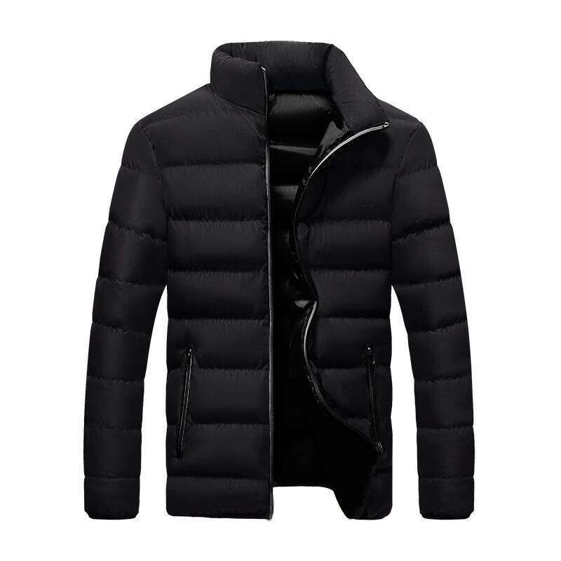 Men's Stand Collar Lightweight Cotton Coat, Autumn Winter Casual Simple Warm Sports Jacket J260626 - view 7