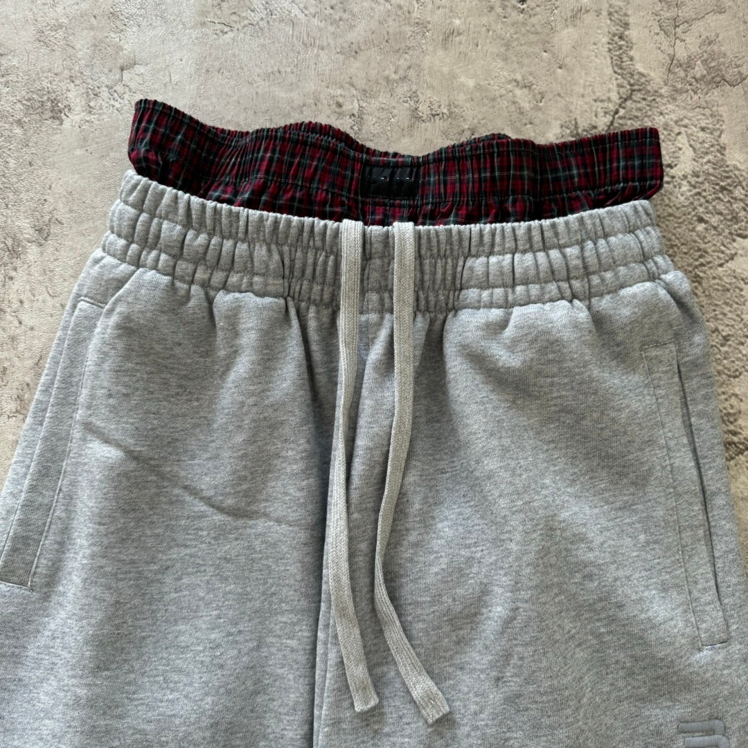 High quality Spring New Two piece in one Checkered Button Splicing Pants with Personalized Casual Wide Legs Ins - view 5