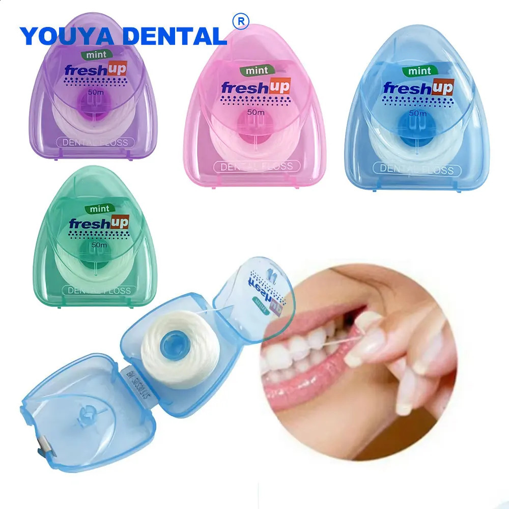 Dental 50m Floss Portable Flosser Interdental Brush Teeth Stick Oral Hygiene Clean Wire Practical Health Care Toothpicks 260626 - view 1