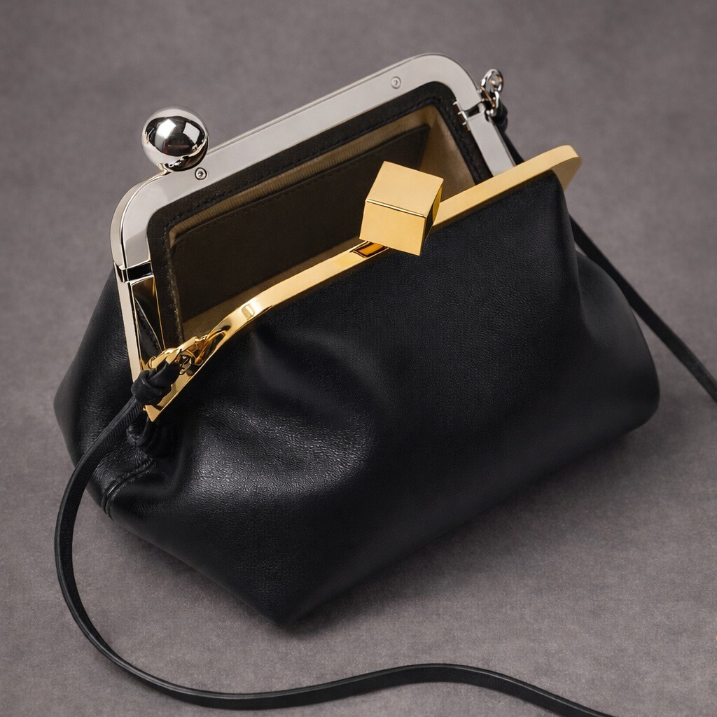 Women 2026 Fashionable And Simple Metal Square Purse For Women Party Evening Bag Vintage Clip Handbag - view 1