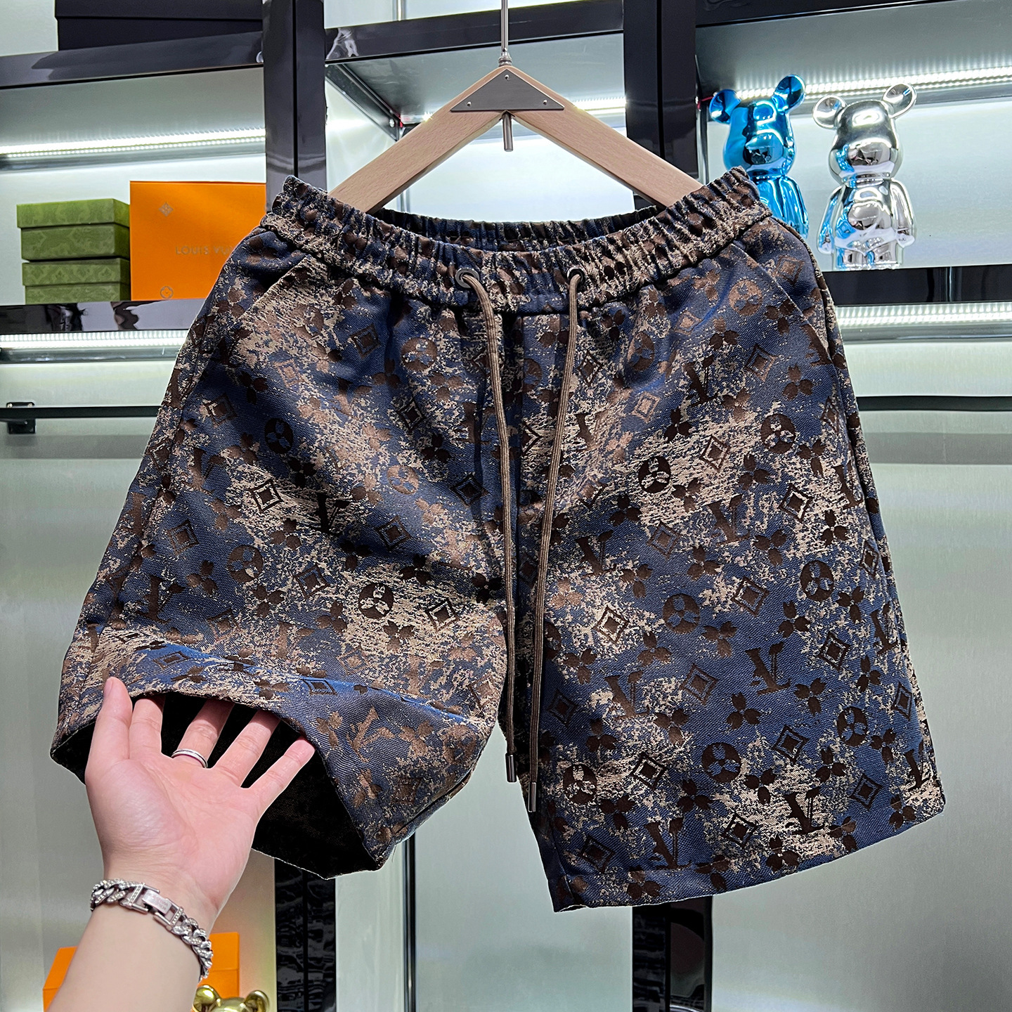 European High-End Light Luxury Jacquard Casual For Men, New Summer Trendy Brand Outdoor Men's Beach Shorts