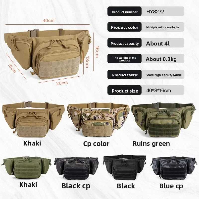 waist outdoor close-fitting bag tactical for cycling and hiking chest bag portable commuter shoulder bag sports phone bag 4L M260626 - view 3