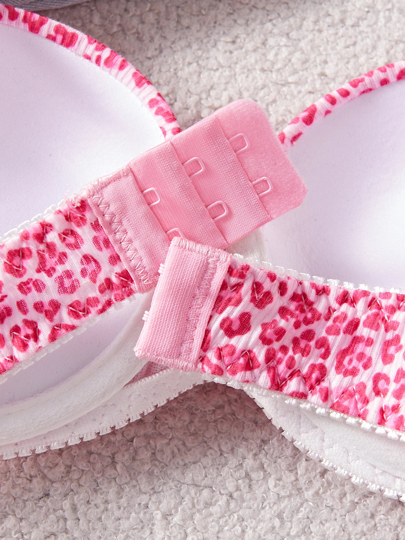 Single Piece Pink Leopard Print Bra Adorable Daily Wear Gathered Effect Feminine Underwear Comfortable for Women 260626 - view 6