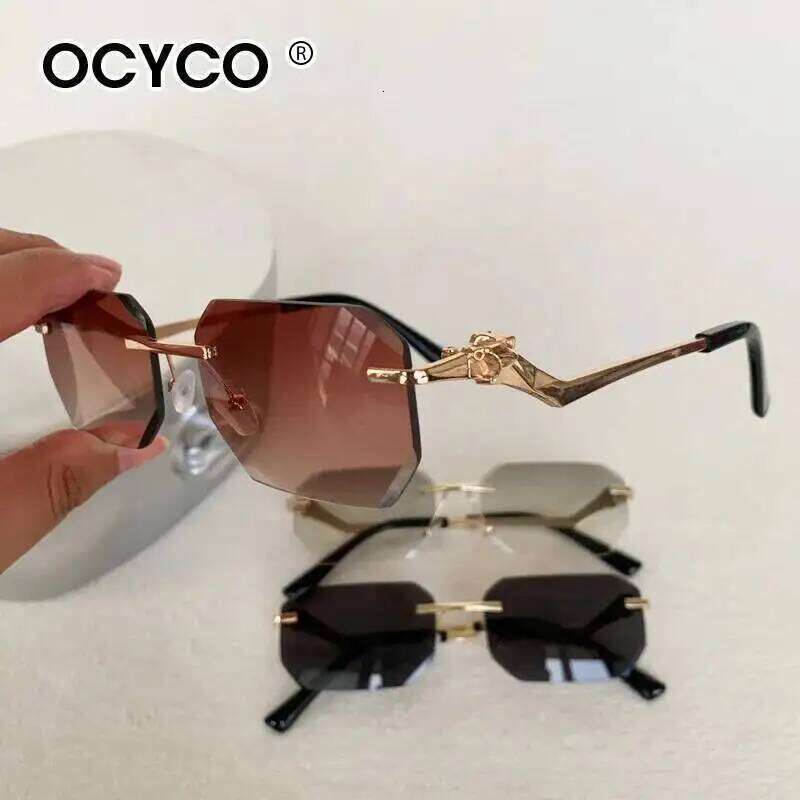 Fashion Square Rimless Sunglasses Men Women Vintage Rectangular Eyewear UV400 Brand Designer Sun Glasses Travel Shades 26Y0626 - view 6