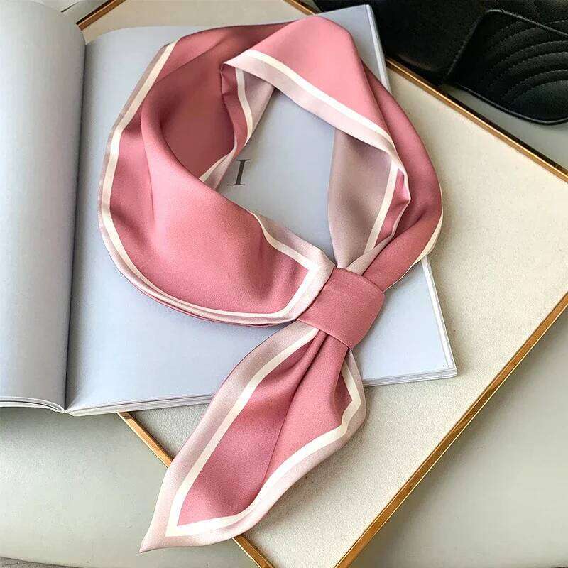 Fashion Print Hair Ribbons Scarf Women Silk Scrunchies Foulard Female Neck Tie Skinny Bag Bandana Accessories Headware 26Y06226 - view 3
