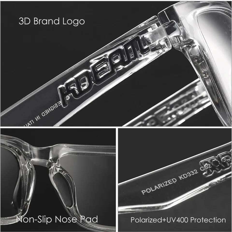 New KDEAM Colorful Design Men Square Polarized Sunglasses Cool Fashion Women Shades Sun Glasses Reflective Coating Lens UV400 26Y0626 - view 3