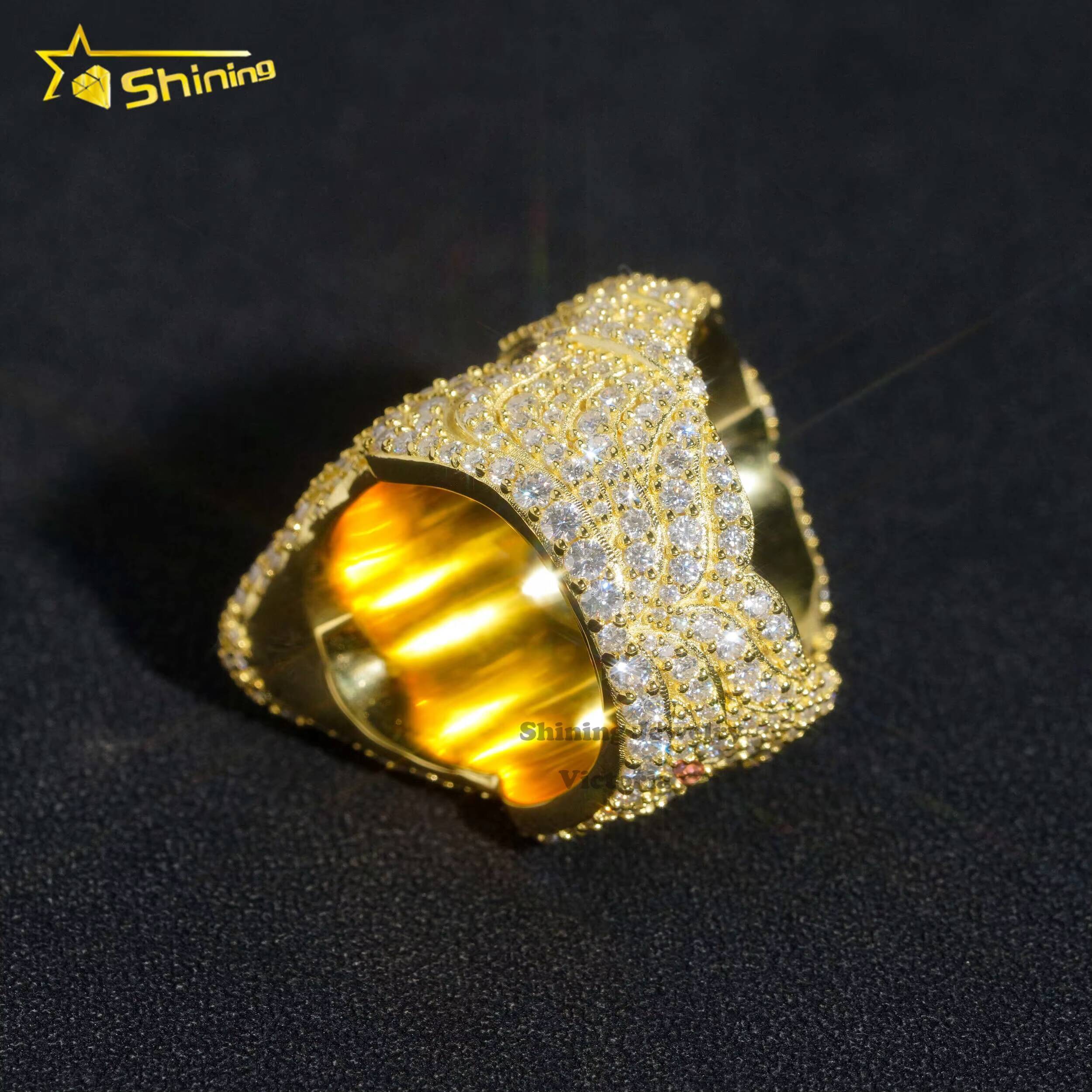 Fine Jewelry Pass Diamond Tester Gold Plated Iced Out Rings Men Rock 925 Silver VVS Moissanite Diamond Hip Hop Jesus Ring - view 7
