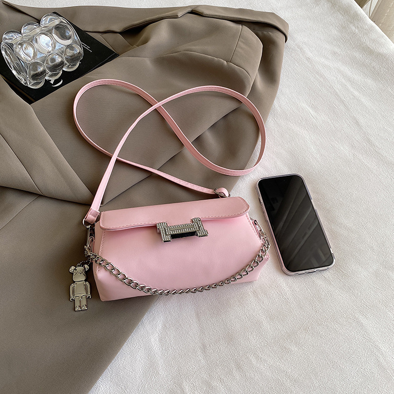 Early Spring New Unique Textured Chain Small Square Bag, Trendy Versatile Underarm Shoulder Crossbody Handbag For Women - view 4