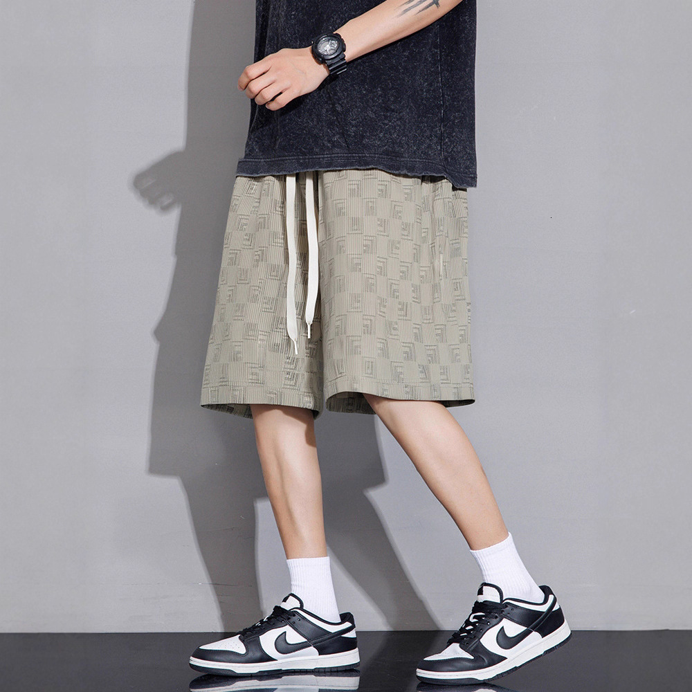 Men's Summer Plus Size Casual Young And Middle-Aged Men, Fashionable Ice-Feel Mid-Length Pants, Extra Large Trendy Five-Inch Shorts For Men