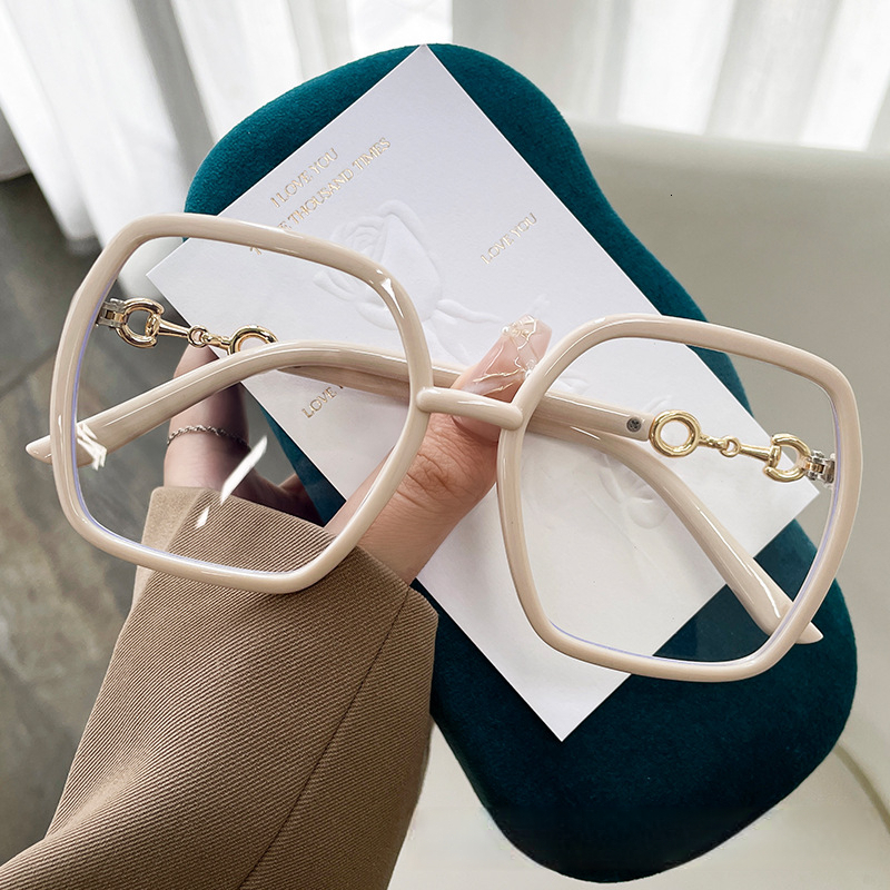 2026 Designer's New Polygonal Large Frame High-end Women's Anti Blue Light Glasses Luxurious High-end Women's Sunglasses Personalized T - view 3
