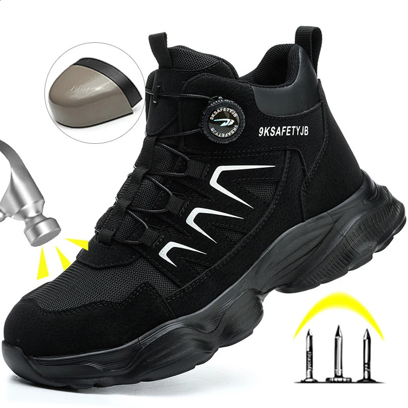 Rotating Button Safety Boots Shoes Man Steel Toe Work Lightweight Non Slip Men Sneaker 260624 - view 1