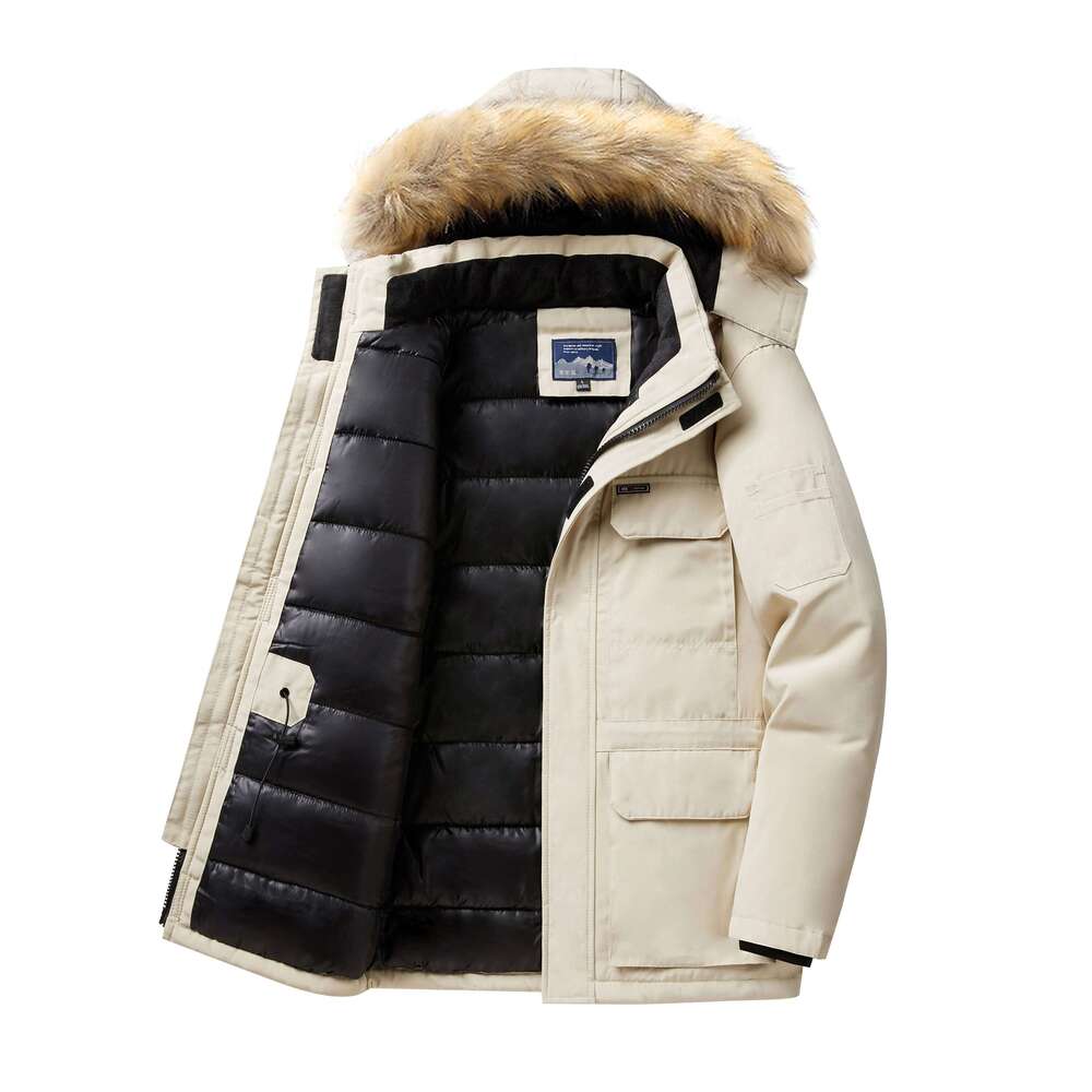 -30 Degree Winter Jacket Men Down Cotton Parkas Mid-length Large Fur Collar Male Thicken Coat Snow Overcoat Parka W260626 - view 4