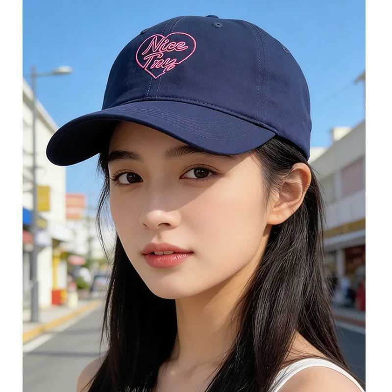 Letter Heart Korean Embroidery Style Soft Top Baseball Fashionable Versatile Face Slimming Outdoor Sun Hat M260626 - view 3