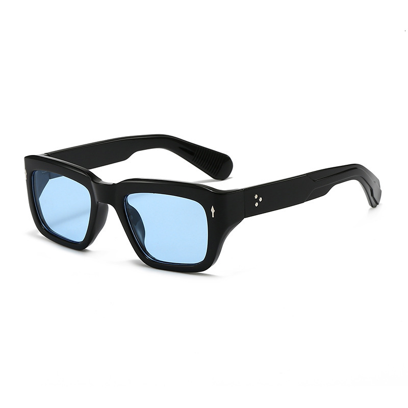 European And American Retro Studded Square Frame Hip-Hop Punk Versatile Sunglasses, Fashionable Outdoor Sun Protection Driving Sunglasses - view 5