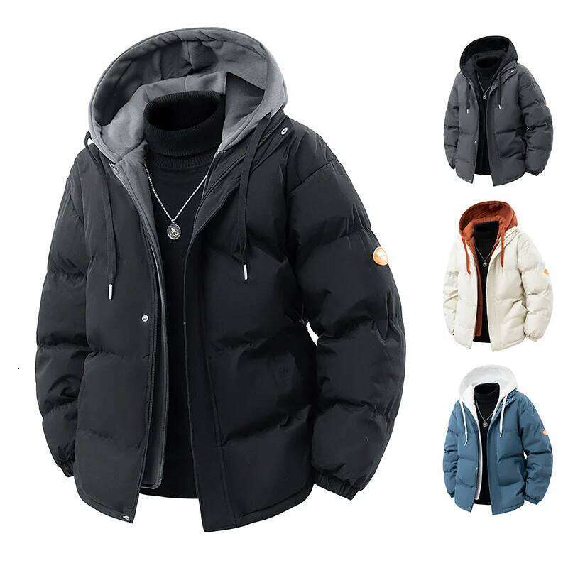 Men Parkas Thick Warm Hooded Quilted Jacket Loose Fashion Casual Cotton-Padded Puffer Coat Autumn Winter Outwear J260626 - view 5