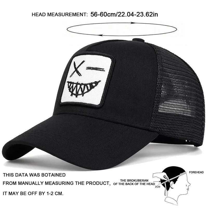 Teeth Unisex Face X Smiling Embroidery Baseball Net Caps Spring Summer Outdoor Sunscreen Hat Adjustable Casual Trucker Hats M260626 - view 7