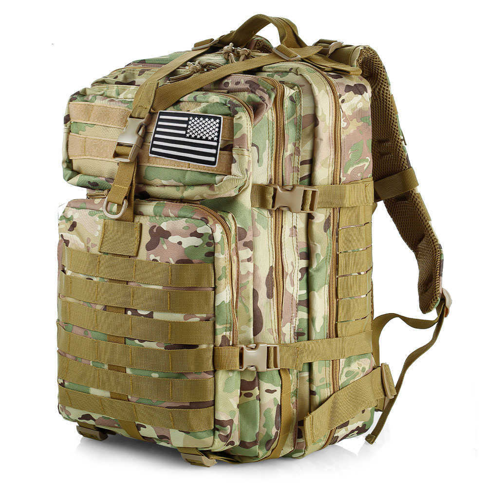 liters Outdoor tactical dual 50 shoulder large 3P backpack Backcountry cycling sports backpack Travel attack camouflage multi-fu M260626
