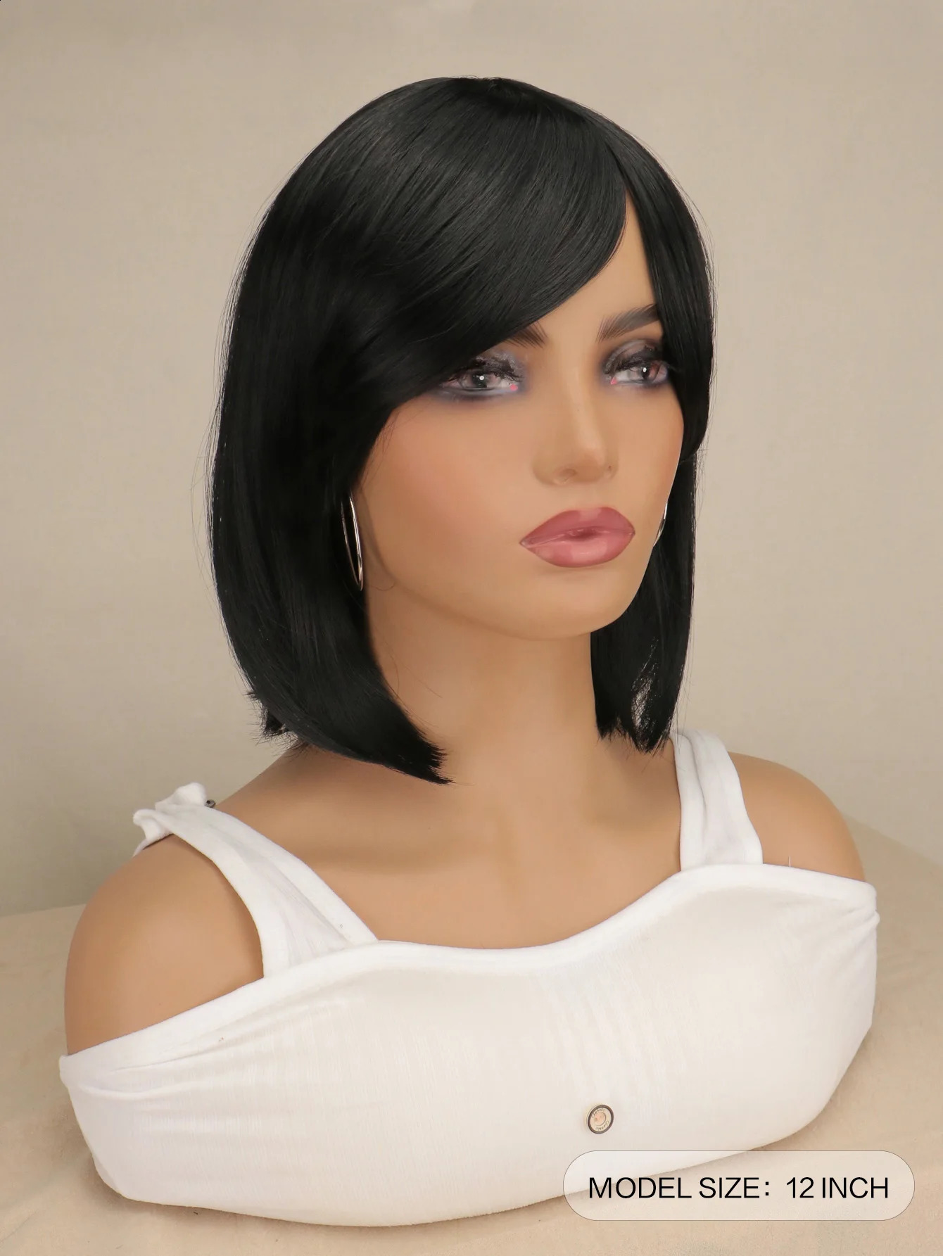 Short Bob Striaight Women Girls Wigs Natrual Black Light Brown Dark Brown Heat Resistant Synthetic Hair Wigs 260625 - view 4