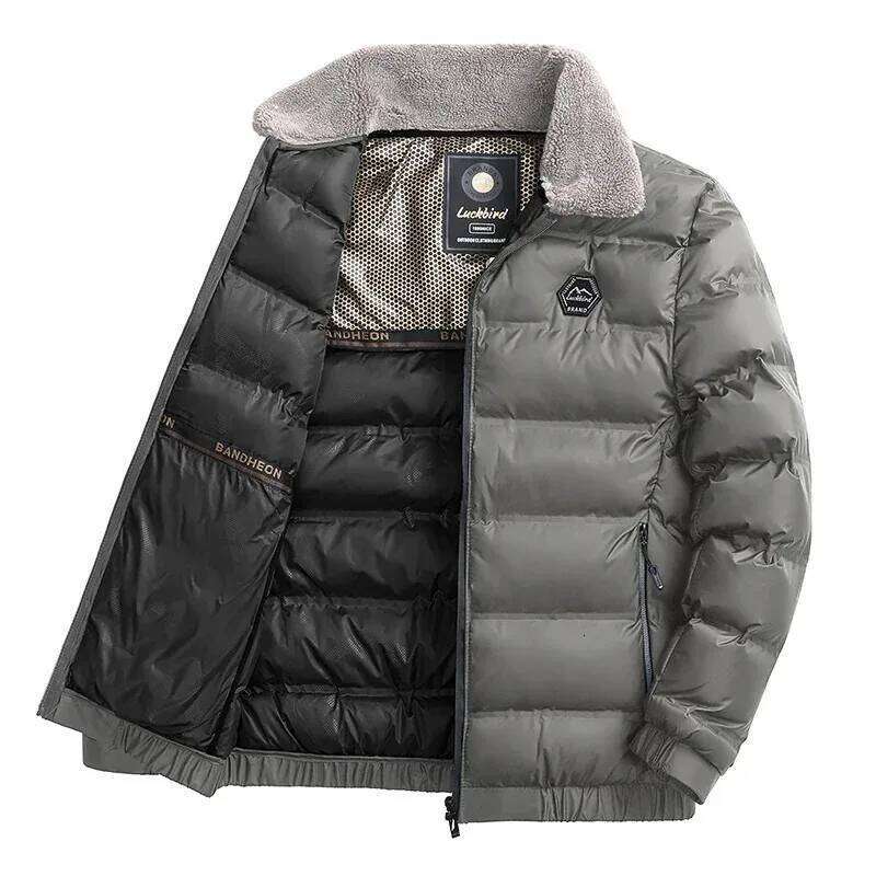 Winter Jacket Men Fleece Collar Graphene Self-heating Thicken Warm Casual Parkas Man Quality Cold Protection Coat Male Overcoat J260626 - view 4