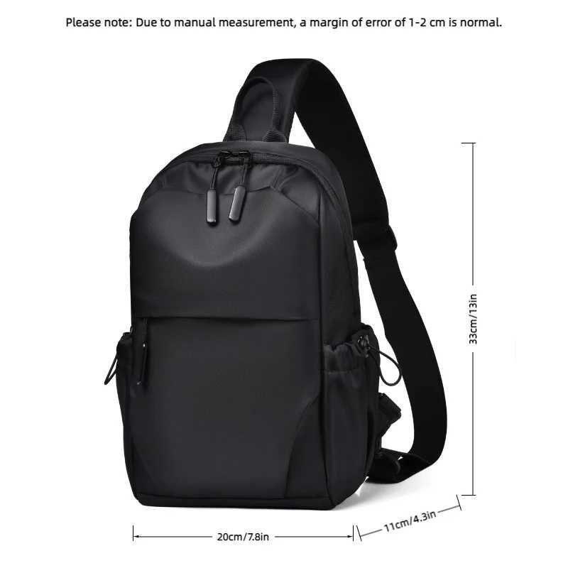 with Mens Multifunctional Chest Bag Adjustable Shoulder Straps Business shoulder bag Suitable for Sports Business Travel Commut M260626 - view 7