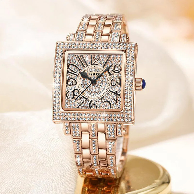 UTHAI Womens Watch Light y Retro Advanced Waterproof Diamond Full Sky Star Square Ladies Fashion Quartz Watches 260624 - view 5