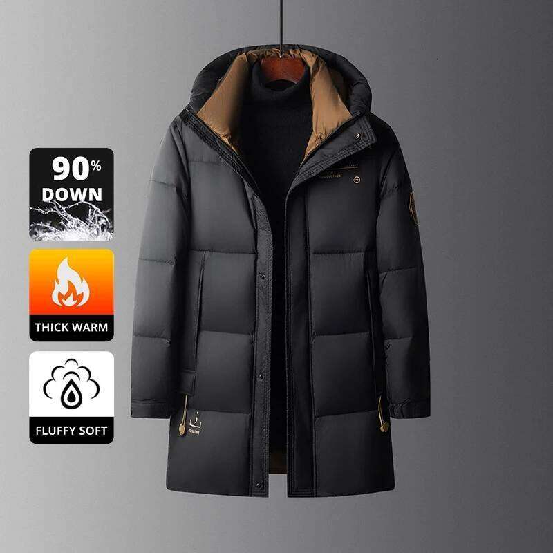 High End Long Thick New Brand Casual Fashion Winter Down Jacket Men Hooded Warm Street Parkas Feather Windbreaker Puffer Coats W260626 - view 4