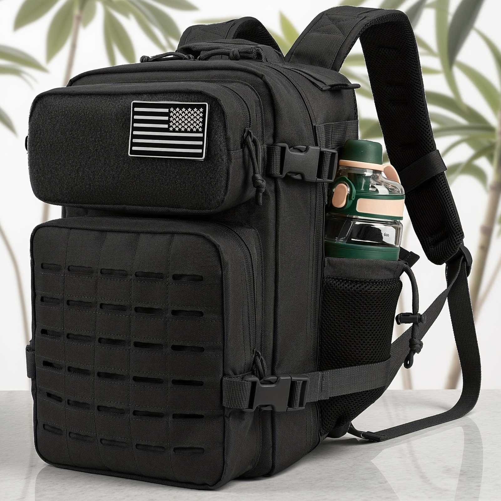 Bag 25L Tactical Backpack Outdoor Fitness Backpack MOLLE Backpack Womens/Mens Hiking Survival Backpack Mens Dual Cup Holder M260626