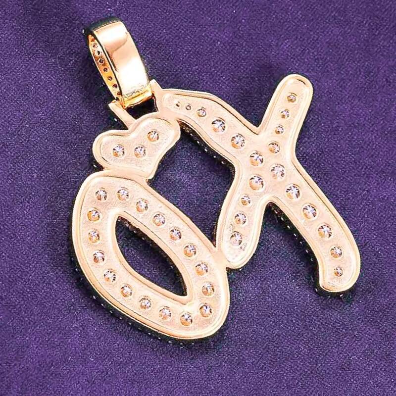 GRA Hip Hop Iced Pearl 925 Sterling Silver Diamond Tester VVS Silicon Stone Letter XO Cluster Pendant for Men and Women - view 5