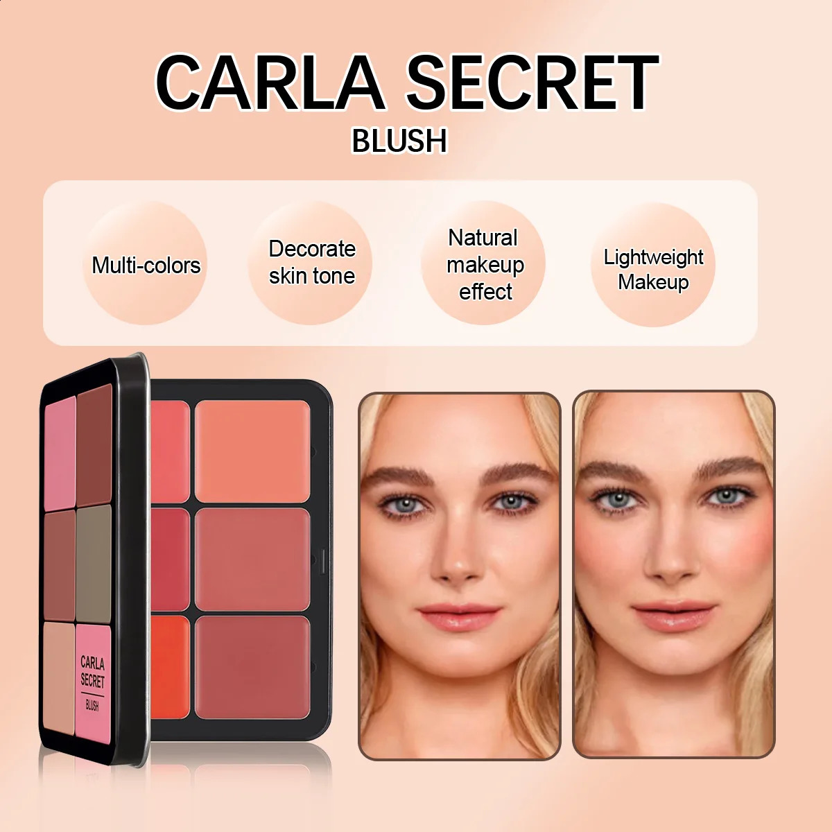 12 Colors Waterproof Matte Blush Palette Medium Buildable Coverage Long-Lasting Natural Finish Light and breathable 260625 - view 4